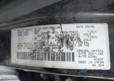 1996 Toyota 4Runner Limited z USA, uszkodzony, nr VIN JT3HN87R6T0038039